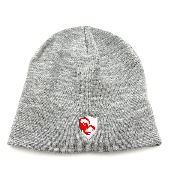 Yupoong Beanie Gray Patch Embroidered Hat - Picture 1 of 3